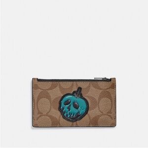 Disney x COACH Limited Edition Poison Apple Signature Canvas Zip Card Case